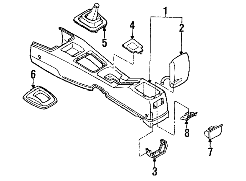 1995 Infiniti G20 Center Console Main Power Window Switch Assembly Diagram for 25401-62J00