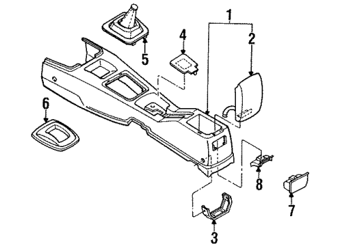 1995 Infiniti G20 Center Console Boot-Console Diagram for 96935-78J00