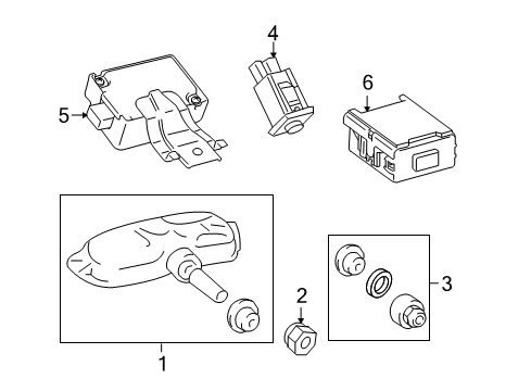 2010 Lexus RX450h Tire Pressure Monitoring Receiver Assy, Tire Pressure Monitor Diagram for 89760-48040