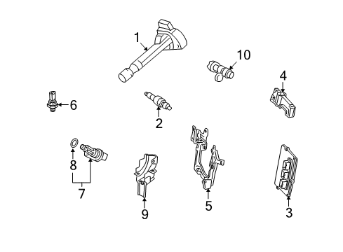 2013 Acura TL Powertrain Control Spark Plug (Ilzkr7B-11S) (Ngk) Diagram for 12290-R40-A01