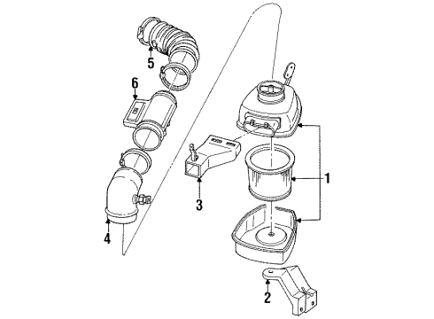 1987 Oldsmobile Cutlass Cruiser Powertrain Control Air Cleaner Diagram for 25043882