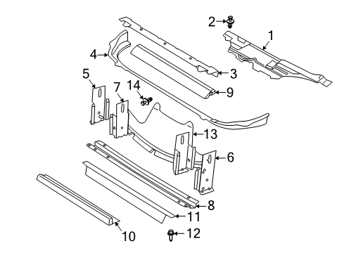 1997 Chevrolet Cavalier Radiator Support Reinforcement Asm-Front End Upper Tie Bar (Service Diagram for 22641612