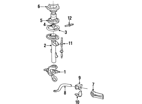 1995 Ford Taurus Rear Suspension Components, Lower Control Arm, Stabilizer Bar & Components Stabilizer Bar Insulator Diagram for F3DZ5493A