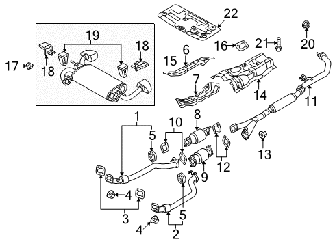 2013 Hyundai Genesis Coupe Exhaust Components Center Exhaust Pipe Diagram for 28650-2M750