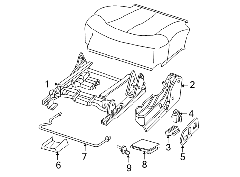 2004 GMC Sierra 2500 HD Power Seats Adjuster Asm, Driver Seat Diagram for 88941829