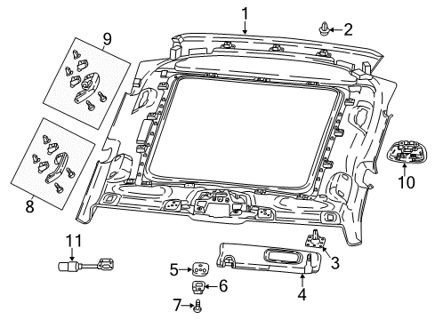 2022 Jeep Compass Headliner Audio Diagram for 6UA07DX9AA