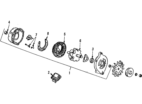 1987 Ford Taurus Alternator Brushes Diagram for E73Z10316A