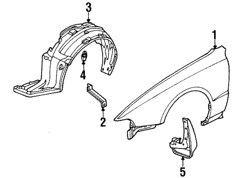 1995 Honda Prelude Fender & Components Fender, Right Front (Inner) Diagram for 74101-SS0-000