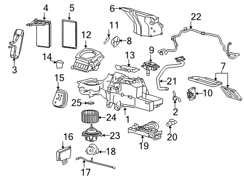 2005 Ford F-150 A/C Evaporator & Heater Components Adjust Motor Diagram for AA5Z-19E616-A