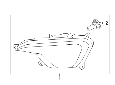 2014 Hyundai Santa Fe Fog Lamps Front Passenger Side Fog Light Assembly Diagram for 92202-B8030