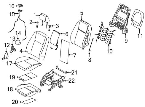 2016 Ford Transit Connect Front Seat Components Seat Cushion Heater Diagram for DT1Z-14A699-B