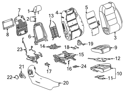 2021 Chevrolet Trailblazer Passenger Seat Components Harness Diagram for 84497175