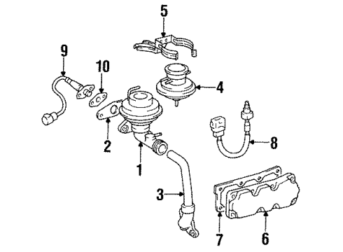 1993 Lexus GS300 Emission Components Valve Assembly, E.G.R Diagram for 25620-46050
