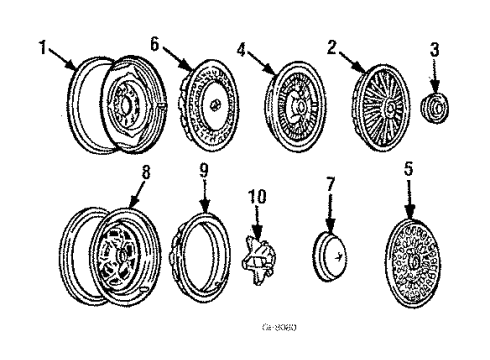 1986 GMC Caballero Wheels Wheel Rim Assembly-14X6 Diagram for 14076971