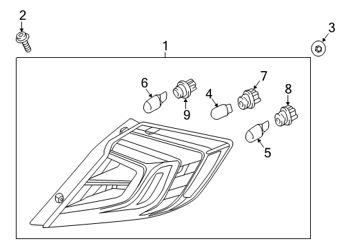 2020 Honda Civic Bulbs Light Assy, L Tail Diagram for 33550-TBA-A01