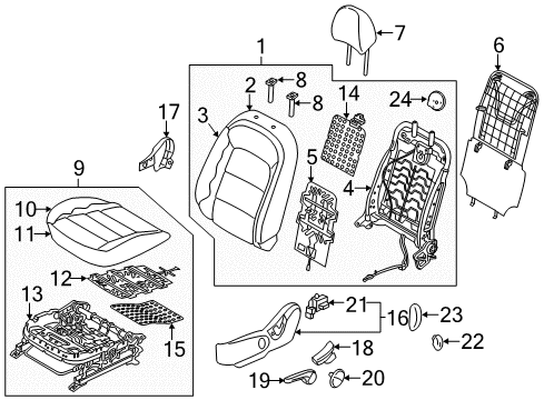 2014 Kia Forte Koup Heated Seats Complete-Console Floor Diagram for 93300A7310AK5