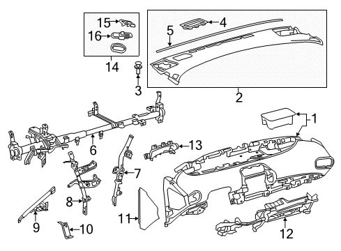 2018 Toyota Prius Prime Cluster & Switches, Instrument Panel Lower Panel Diagram for 55303-47081-C0