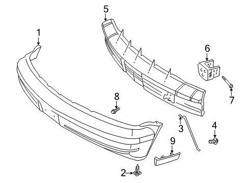 2003 Chevrolet Astro Front Bumper Reflector Asm-Front Side Marker Diagram for 5977846