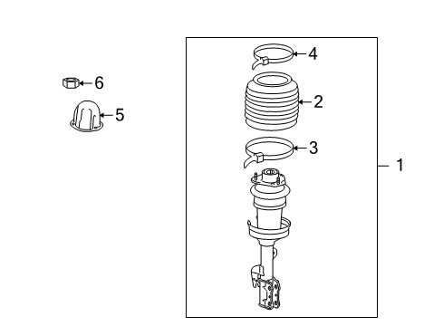 2010 Lexus RX350 Struts & Components - Front Cylinder Assy, Pneumatic, Front RH W/Shock Absorber Diagram for 48010-48070