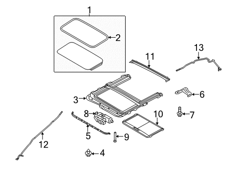 2018 Ford Fiesta Sunroof Overhead Console Diagram for AE8Z-58519A70-AC