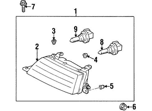 1999 Toyota Avalon Bulbs Lens & Housing Diagram for 81170-AC010