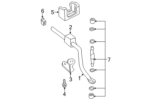 2003 Dodge Stratus Stabilizer Bar & Components - Rear BUSHING-SWAY Bar Diagram for 4782339AA