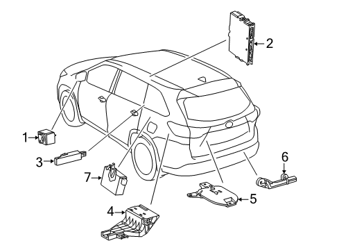 2017 Toyota Highlander Keyless Entry Components Control Module Diagram for 89990-0E150