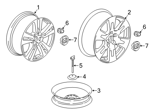 2017 Honda Ridgeline Wheels, Covers & Trim Disk, Aluminum Wheel (18X8J) (Tpms) (Aap St Mary'S) Diagram for 42700-T6Z-A01