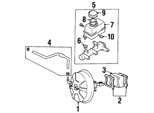 1998 Hyundai Tiburon Hydraulic System Cylinder Kit-Brake Master Diagram for 58510-24A00