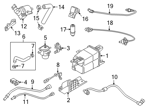 2020 Kia Rio Emission Components Sensor Assembly-Oxygen Diagram for 39210-2M342