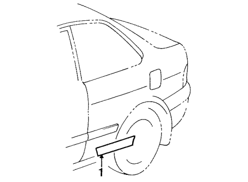 1998 Toyota Tercel Exterior Trim - Quarter Panel Moulding, Quarter, Outside LH Diagram for 75652-16420-B2
