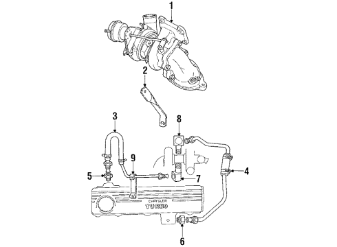 1988 Dodge Daytona Turbocharger T/CHARGER-Premium CUMMINS Diesel Diagram for R4483185