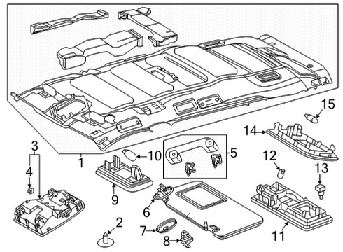 2020 Toyota Highlander Bulbs Map Lamp Assembly Diagram for 63650-0E361-B0