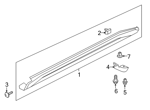 2011 Nissan Juke Exterior Trim - Pillars, Rocker & Floor Clip Diagram for 76882-1KA1A
