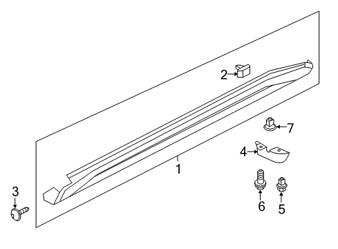 2011 Nissan Juke Exterior Trim - Pillars, Rocker & Floor Reflector MUDGUARD, Rear RH Diagram for 76856-1KA0A