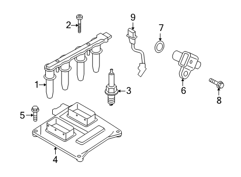 2008 Saturn Astra Ignition System Spark Plug Diagram for 95519058