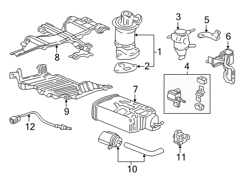 2001 Honda Odyssey Emission Components Valve Assembly, Purge Control Solenoid Diagram for 36160-P8F-A01