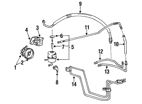 1993 Hyundai Elantra P/S Pump & Hoses, Steering Gear & Linkage Hose-Return Diagram for 57555-28120