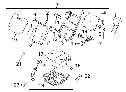 2011 Infiniti QX56 Third Row Seats Holder-Head Rest Lock Diagram for 87602-1LB0A