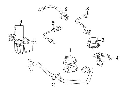 2000 Toyota 4Runner Powertrain Control Front Oxygen Sensor Diagram for 89467-34021