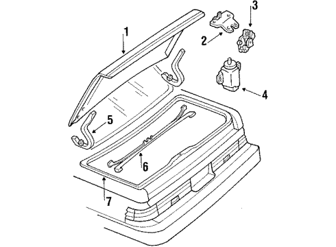 1988 Nissan Maxima Trunk Lid Cylinder Assembly-Trunk Lid Lock Diagram for 84660-28E25