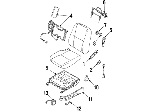 1999 Mercury Mystique Seats & Track Components Seat Switch Diagram for XS2Z14A701AA