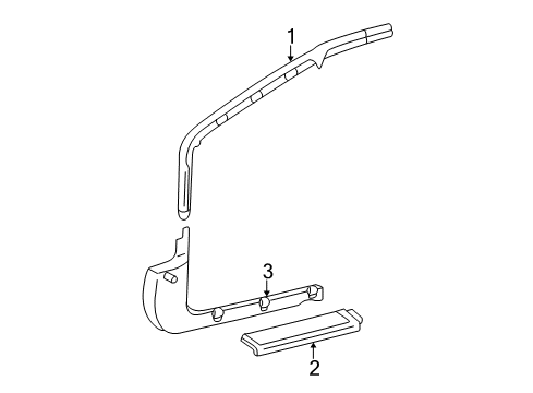 2005 Pontiac Sunfire Interior Trim - Pillars, Rocker & Floor Molding Asm-Windshield Side Upper Garnish *Neutral Diagram for 22711058