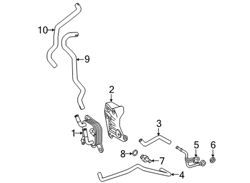 2022 Lexus NX350 Trans Oil Cooler By-Pass Hose Clamp Diagram for 96137-42501