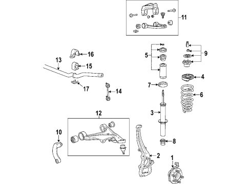 2010 Cadillac STS Anti-Lock Brakes Hub & Bearing Diagram for 12413103