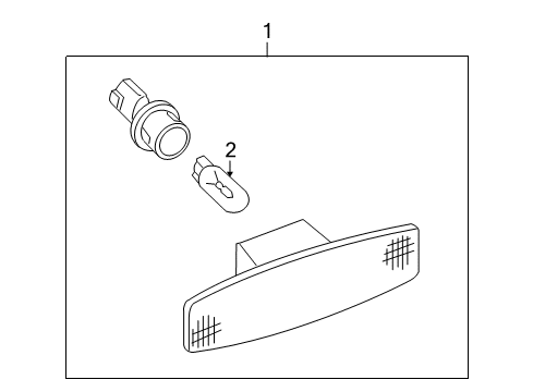 2003 Kia Spectra Bulbs Lamp-FSMARKER, LH Diagram for 0K2S1515F0