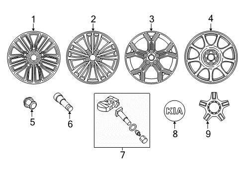 2019 Kia Stinger Wheels Wheel Assembly-Aluminum Diagram for 52910J5100