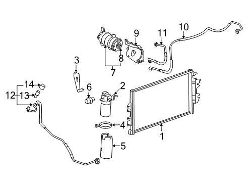 2005 GMC Savana 1500 A/C Condenser, Compressor & Lines AC Hose Diagram for 15753117