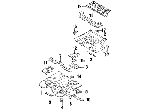 1998 Honda Passport Floor Panel, Floor Diagram for 8-97123-758-5