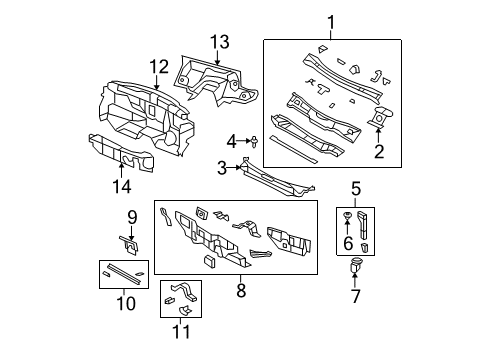 2010 Chrysler Sebring Cowl SILENCER-COWL PLENUM Panel Upper Diagram for 5258027AF